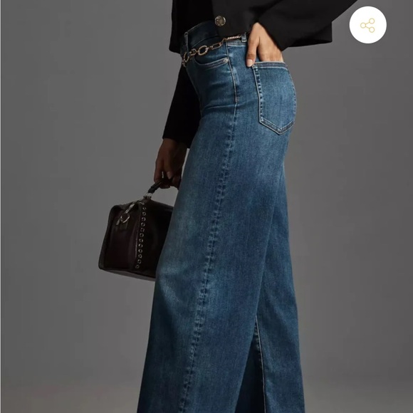 Frame Denim Dark Blue Le Slim Palazzo Flare Jeans - Picture 2 of 12